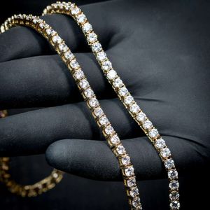 Mücevher Sier Igi Sertifikalı HPHT 4mm Yüksek Sınıf Sentetik Laboratuar Grown Diamond Zinciri Tenis Kolye