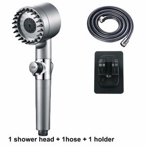 Black Shower Head Rainfall High Pressure 3 Modes Adjustable Boost Filter Holder with Hose for Bathroom Accessories Sets 240108