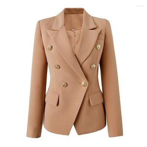 Ternos femininos maxi tamanho xxl cor cáqui feminino blazer de escritório duplo breasted trabalho sólido senhora terno jaqueta casaco