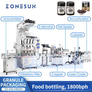 ZONESUN Автоматическая машина для упаковки гранул Производственная линия для розлива твердых частиц в бутылки с укупоркой ZS-FAL180Z9
