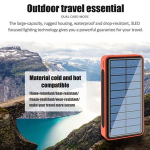 80000mAH Kablosuz Güneş Enerjisi Bankası Taşınabilir Telefon Hızlı Şarj Harici Açık Sport Qi Şarj Cihazı Yedekleme Pil Powerbank USB Samsung İPhone 15 14 13 Pro Max