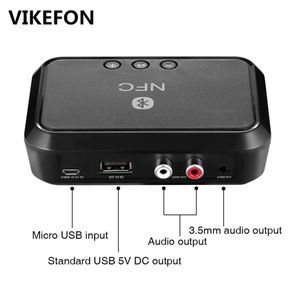 Динамики Vikefon Bluetooth-приемник Nfc/usb диск Чтение музыки Стерео беспроводной адаптер 3,5 мм Aux/rca Автомобильный динамик Bluetooth аудиоприемник