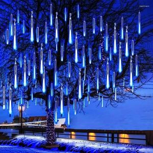 Dizeler 8 Tüpler Noel Dizesi Işık Açık Ağaç Kar yağışı LED Damlama Icella Striking Yıldız Meteor Duş Basamak Işıkları 2024
