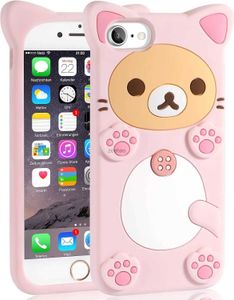 Cep Telefon Kılıfları Rilakkuma Kedi Ayı İPhone 15 14 13 12 11 Pro Max XS XR 6 7 8 Silikon Yumuşak Kapak Casel240105