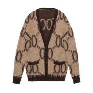 Женские свитера-кардиганы Дизайнерский шерстяной свитер Зимние теплые вязаные рубашки с длинными рукавами Женская классическая толстовка Топы Рубашка с вышивкой S-XL
