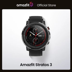 Stokta Saatler Global Sürüm Yeni Amazfit Stratos 3 Akıllı Saat GPS 5ATM Müzik Çift Mod 14 Gün Akıllı Android için
