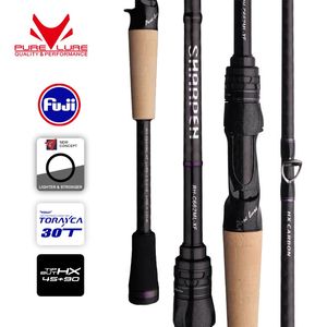 PURELURE SHARPEN Soft Lure Long Spinning and Casting XF/MF Action Rods FUJI Components Bass Pike Rod Fishing Rod Spinning Reel 240108