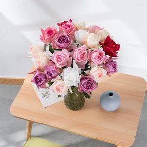 Dekorative Blumen Künstliche Rose Rosa Teeknospen Gefälschte Blumenkopf Seide Für Zuhause Hochzeit Dekor Weihnachtsfeier DIY Kranz Zubehör 2024