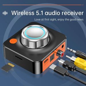 Konnektörler Bluetooth 5.1 Ses Alıcı Fiber Optik Oynat TF Kart Oynat RCA 3.5 AUX KOAXIAL Play Stereo Müzik Bluetooth Alıcı Bir Düğme S