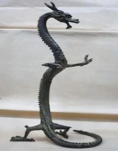 Artesanato requintado bronze estátua do dragão chinês figuras 17 