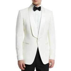 Krem Fildişi Erkekler Damat Smokin Ceket Pantolon Düğün Takımları Erkek Moda Moda Düğün Partisi Performansı 240108