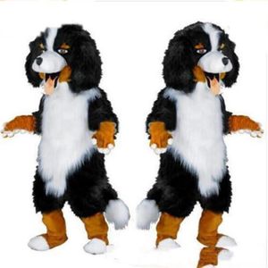 2018 design personalizzato bianco nero cane da pastore costume della mascotte personaggio dei cartoni animati in maschera per forniture per feste Taglia per adulti270b