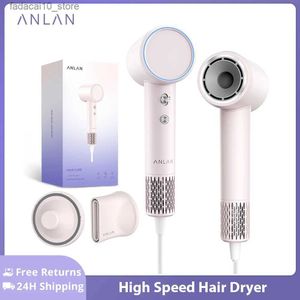 Hair Dryers ANLAN High Speed Hair Dryer Fast Drying Low Noise Negative Ionic 120000 RPM Motor Professional Hair Care Magnetic Nozzle Dryer Q240109