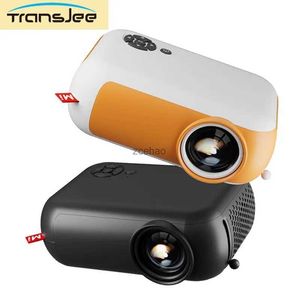 Projektörler Transjee A10 Mini Projektör Ev Sineması Taşınabilir Tiyatro 3D LED Videoprojektör Yüksek Kalite Beamer 4K 1080P HD Port Smart TVL240105