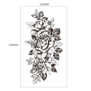 Макияж Эмми, новый узор, темный цветок, имитация руки и плеча, набор наклеек для татуировки, перенос воды