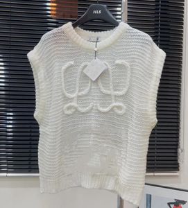 Kadın Sweaters Moda Örme Sökü Yelek Lüks Tasarımcı Külot Saf kolsuz kazak mektubu Örme İçi Boş Çiçek Tank Top Gevşek Stil