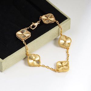 925 Sterling Silver Jewelry Gufferers Cuff Bracelet Women Gold Plated 5 Flower 4 Leaf Clover Bracelet 2 Quariaid Onyx Jade Fashion Bracelets Girl Girl