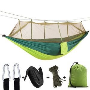 Double 210T Nylon Antimosquito Parachute Cloth Aerial Camping Tent Outdoor Mosquito Net Hammock Sleeping Swing 240109