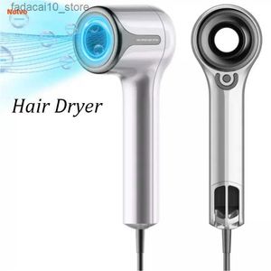 Hair Dryers Leafless Hair Dryer Hot And Cold Wind Negative Ion Electric Hair Dryer Low Noise Powerful With 2 Air Nozzle Hair Styling Q240109