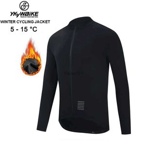 Cycling Shirts Tops YKYWBIKE Mens Winter Thermal Cycling Jacket MTB Bike Coat Bicycle Clothing Long Sleeve Cycling jerseys Ciclismo Jackets