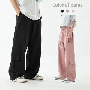 Erkek pantolon erkekler ve kadınlar için birden fazla cep tasarımı ile pamuk iş giysileri. Bahar Modaya Modaya Gevşek Çok yönlü gündelik