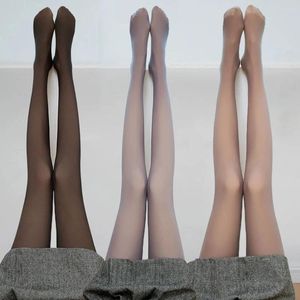 Женские носки больших размеров, нейлоновые устойчивые колготки, сексуальные прозрачные летние тонкие чулки, высокоэластичные прозрачные чулочно-носочные изделия на всю ногу, колготки