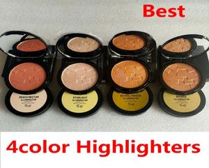 Bronzers vurgulayıcılar 4 renk parıltı toz elmas bronz gövde vurgulayıcı toz yüz makyajını vurgulama preslenmiş4346093