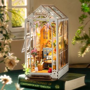 Robotime Rolife DIY Book Nook Gardenhouse with Lights Easy Assemble Amazing gift for Child TGB06 240108