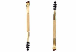 Кисть для бровей Роскошная золотая двусторонняя угловая бамбуковая ручка Инструменты для макияжа Профессиональная кисть для бровей Pro3153888