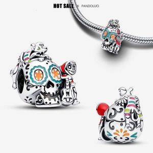 Pixar Coco Miguel & Dante Skull Glow-in-the-dark Charm Beads Fit Bracelet Women Sier Jewelry Hot Sale Gift