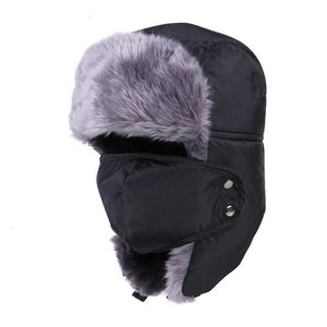 Balaclava Earflap Bomber Chapéus Caps Cachecol Homens Mulheres Russian Trapper Hat Trooper Snow Ski Cap com cachecol 240108