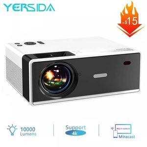 Проекторы YERSIDA проектор P3 smart tv 1080P WIFI проектор родной 10000 люмен светодиодный проектор для домашнего кинотеатра для Android iPhone 4KL240105