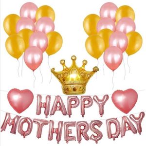 1Set Mutlu Anneler Günü Balonları Elbise Partisi Dekorasyon Alüminyum Folon Balonu Mutlu Ana Günü Partisi Balon Y0622268H