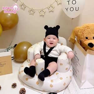 Baby Inflatable Sofa Children Puff Portable Bath Chairs PVC Multifunctional Seat Practice Sitting Stool 240109