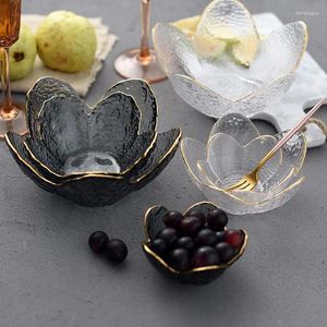 Kaseler İskandinav sevimli mutfak eşyası altın kakma kuru meyve dekoratif kristal cam kase tatlı küçük salata bebek atıştırmalık