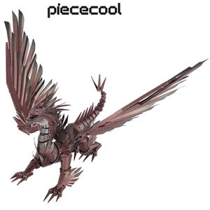 Piececool 3D металлические головоломки Hellstrom Dragon головоломки модель строительные наборы для взрослых DIY набор креативные игрушки для логического 240108