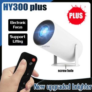 Projektörler Ditong Hy300 Plus HD Projektör 4K 1280X720P Android 11 WiFi6 250ansi LED Video Ev Sineması Sinema Telefon Proeyektörleri Moviel240105