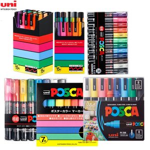 Uni Posca Marker Pen Set PC-1M PC-3M PC-5M 7C 8C 12C 15C 16C Acrylic Paint Pens Posca Pens 29 Colors Set Art Marking Painting 240108