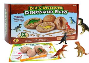 Dig Discover Dino Egg Набор игрушек для раскопок Уникальные яйца динозавров Пасхальная археология Научный подарок Вечеринка с динозаврами для детей Мальчик G7688570