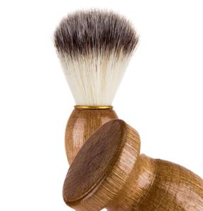 Men039s escova de barbear barbeiro salão de beleza masculino aparelho de limpeza de barba facial ferramenta de barbear escova de barbear com cabo de madeira para men3970019