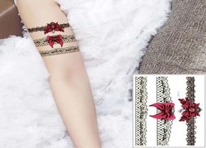Сексуальная кружевная временная татуировка наклейка пистолет галстук-бабочка дизайн нога запястье чулок боди-арт наклейка браслет ювелирные изделия хна крутая женская татуировка 1867993