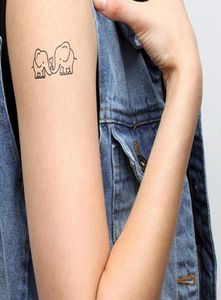 Целые временные татуировки Водонепроницаемые наклейки для татуировок боди-арт Картина для украшения вечеринок черный слон Whole3794663