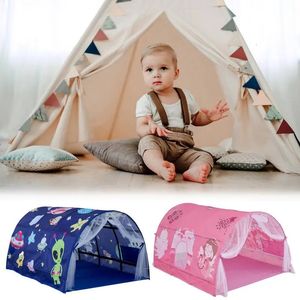 Палатка-кровать с внутренним карманом Складная палатка для кемпинга с москитной сеткой Портативный детский игровой домик Уединенная палатка для сна Уютная палатка для детей 240109