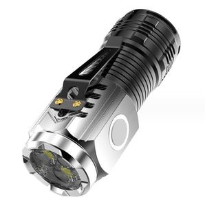 Мощный фонарик, 3 светодиода, мини-светильник для подарка, портативный USB перезаряжаемый фонарик, уличный дорожный аварийный светильник, фонари