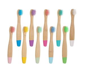 Экологичная детская зубная щетка из натурального бамбука с плоской ручкой. Здоровая бытовая многоцветная детская зубная щетка из нейлона с мягкими волосами. Travel5572279.