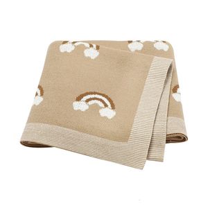 Baby Blankets born Swaddle Wrap 90*70cm Breathable Knitted Infant Boys Girls Crib Cellular Toddler Kids Throw Receiving Quilt 240109