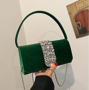 Factory wholesale women shoulder bags 7 color niche design Candy colored fashion handbags sweet lady flannel chain bag winter popular diamond handbag 7052#