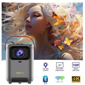 E350 4K Ev Sineması Taşınabilir Projektör Cihazı Açık Çift Bant WiFi 6 BT50 120 ANSI HD 1280X720P 240110