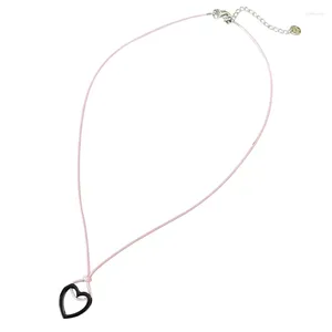 Ожерелья с подвесками в европейском и американском стиле, простое сердце, универсальная цепочка на ключицу, новое ожерелье с восковой линией, ожерелье холодного ветра для девочек