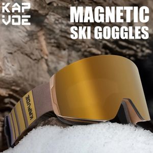 Kapvoe Ski Goggles Double Layers Anti-fog UV400 Snowboard Snow Goggles Snowmobile Glasses Eyewear Outdoor Sport Skiing 240109